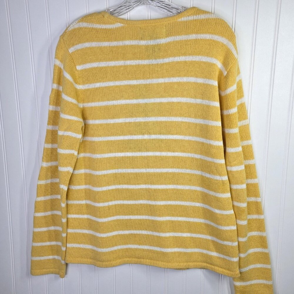 Vintage Sag Harbor Sweater Medium Yellow Lighthouse Coastal Nautical Preppy Y2K - Picture 4 of 10